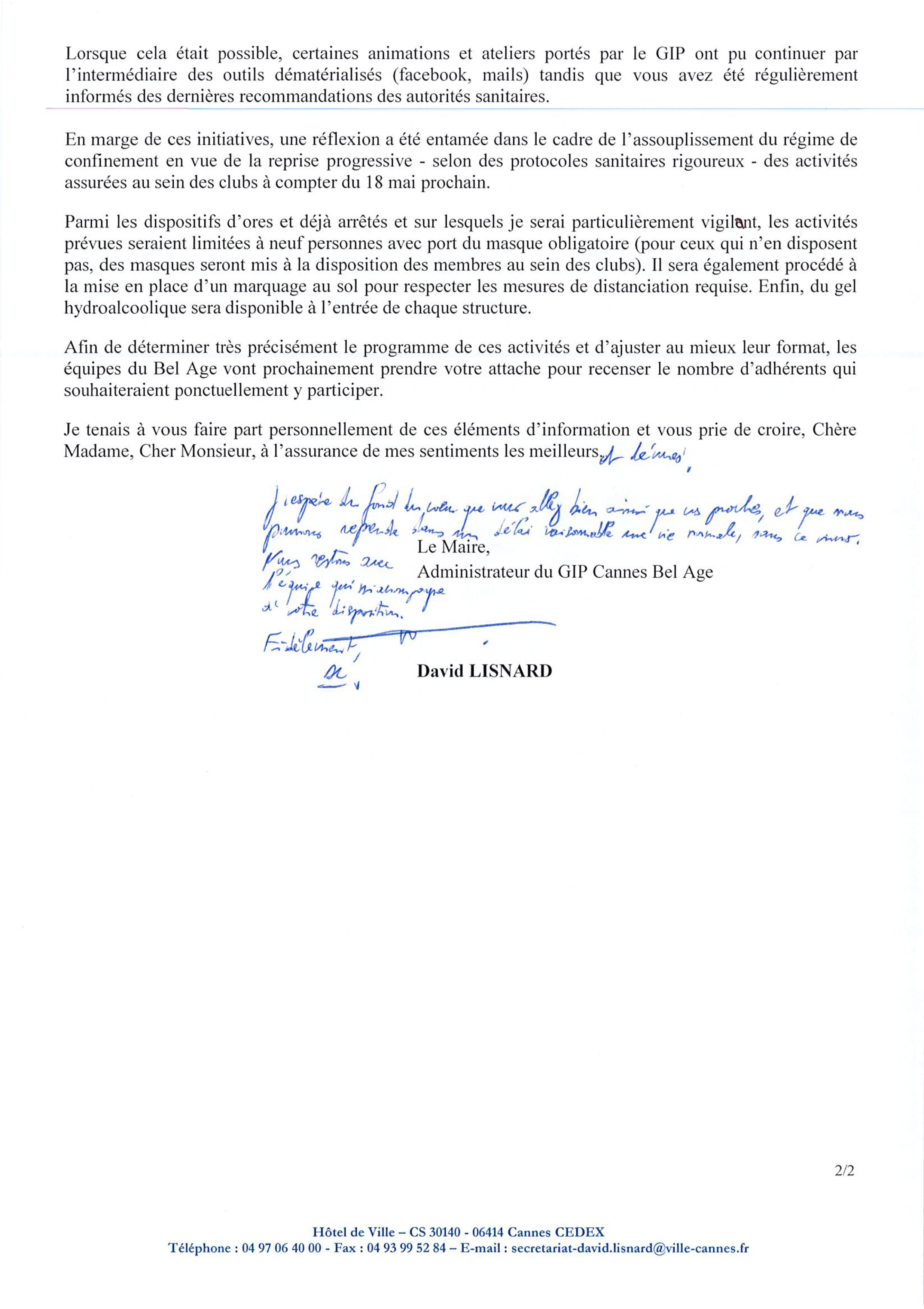 Courrier Maire de Cannes page 2